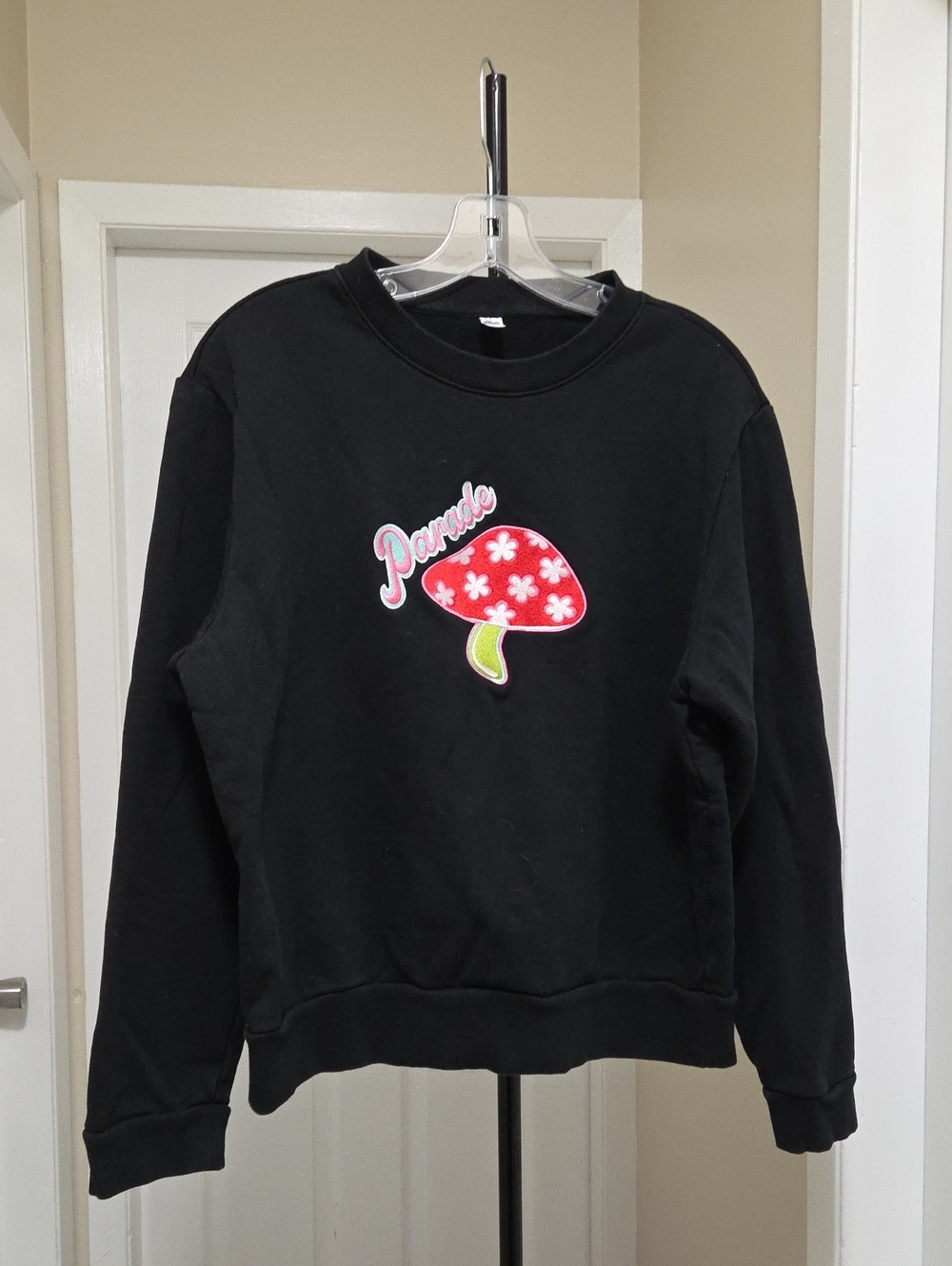 Parade Black Mushroom Graphic Sweatshirt Cozy Cottagecore Fairy Grunge Casual
